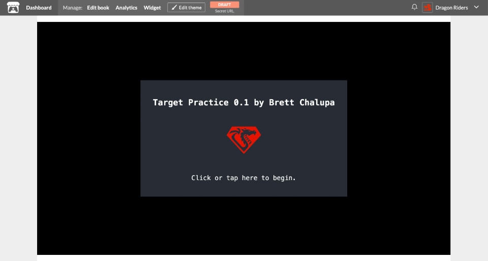 Target Practice splash screen